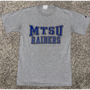 Vtg Champion‎ MTSU Blue Raiders Shirt Sz Medium Gray Blue